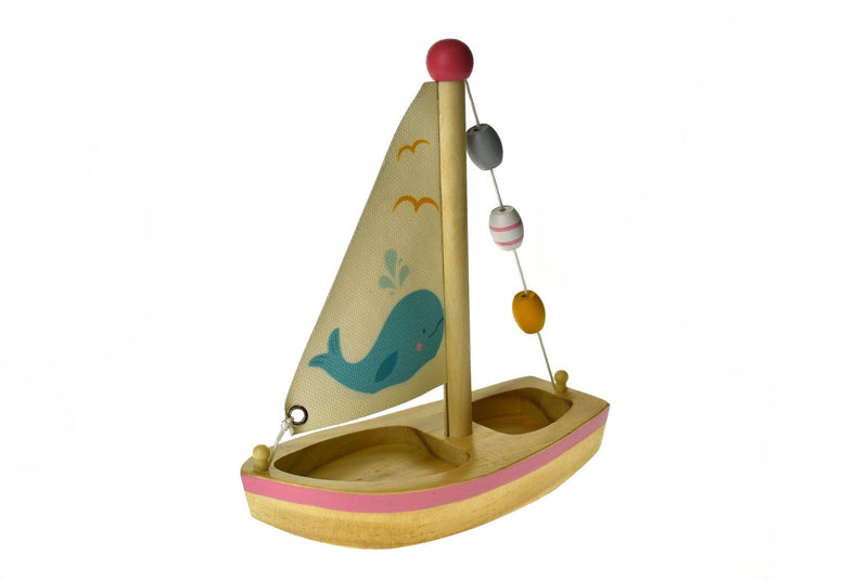 CALM & BREEZY WOODEN SAILBOAT WHALE - John Cootes