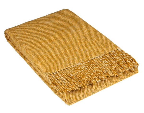 Cambridge Throw - 100% NZ Wool - Mustard - John Cootes