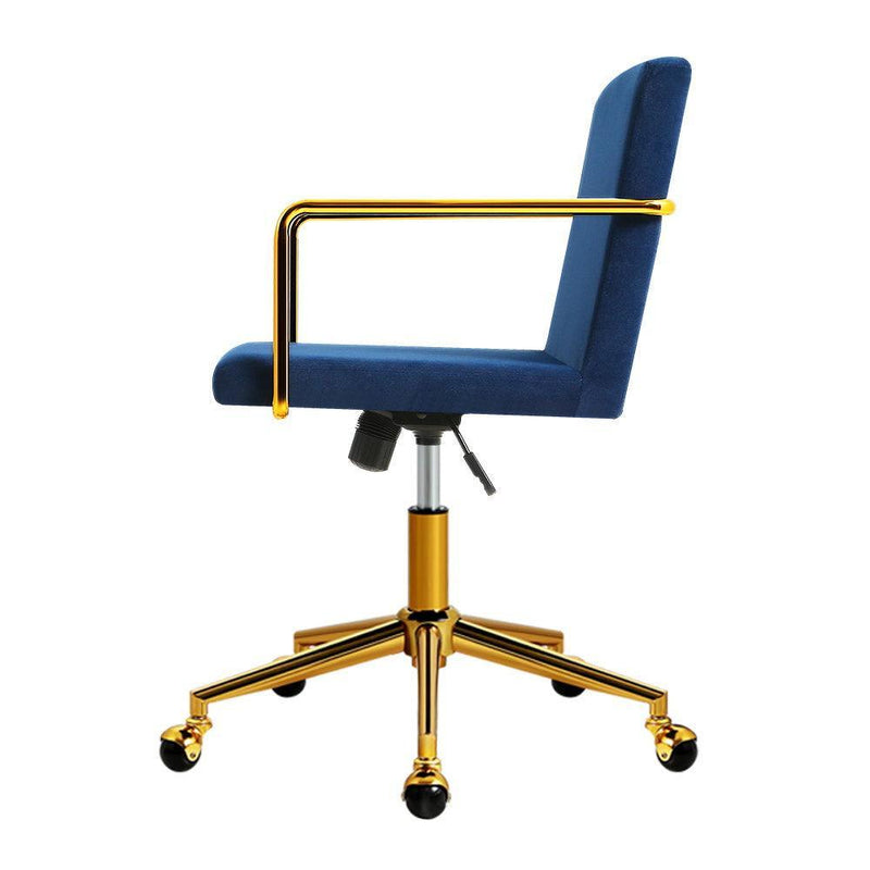 Caraway Velvet Office Chair Royal Blue - John Cootes