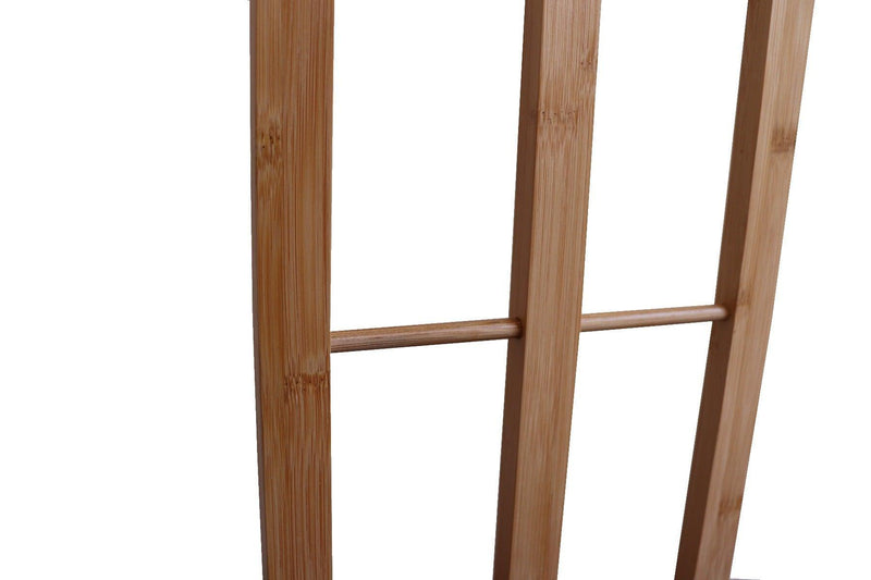 CARLA HOME Bamboo Towel Bar Metal Holder Rack 3-Tier Freestanding for Bathroom and Bedroom - John Cootes