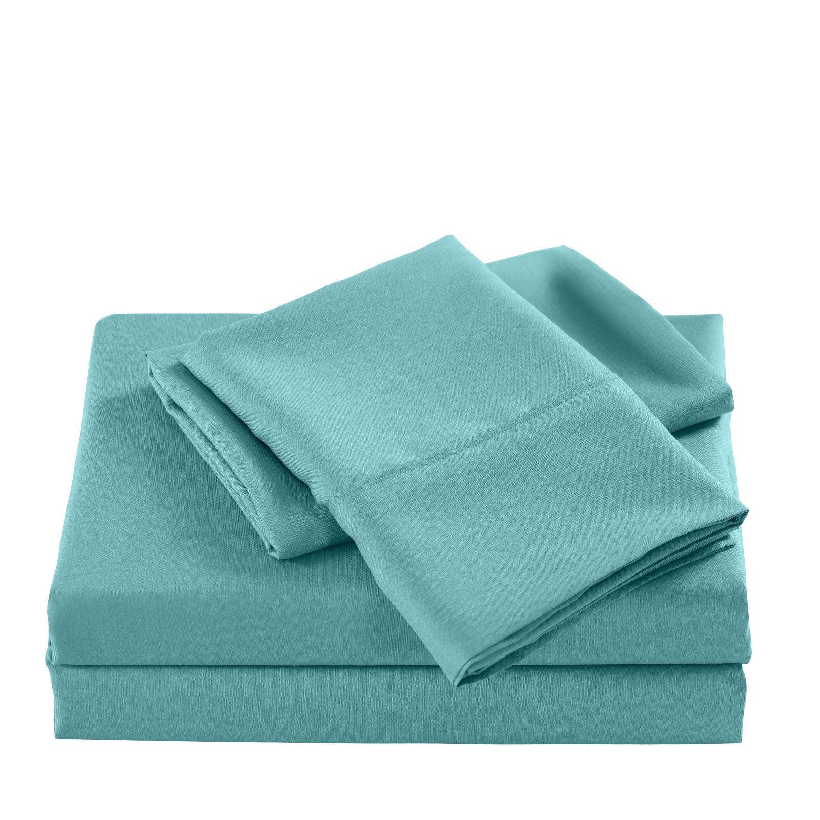 Casa Decor 2000 Thread Count Bamboo Cooling Sheet Set Ultra Soft Bedding - Double - Aqua - John Cootes