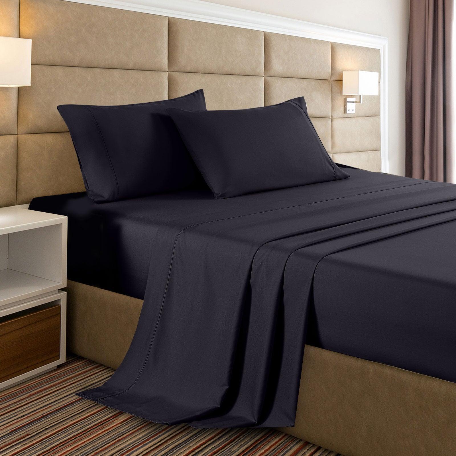 Casa Decor 2000 Thread Count Bamboo Cooling Sheet Set Ultra Soft Bedding - Double - Charcoal - John Cootes