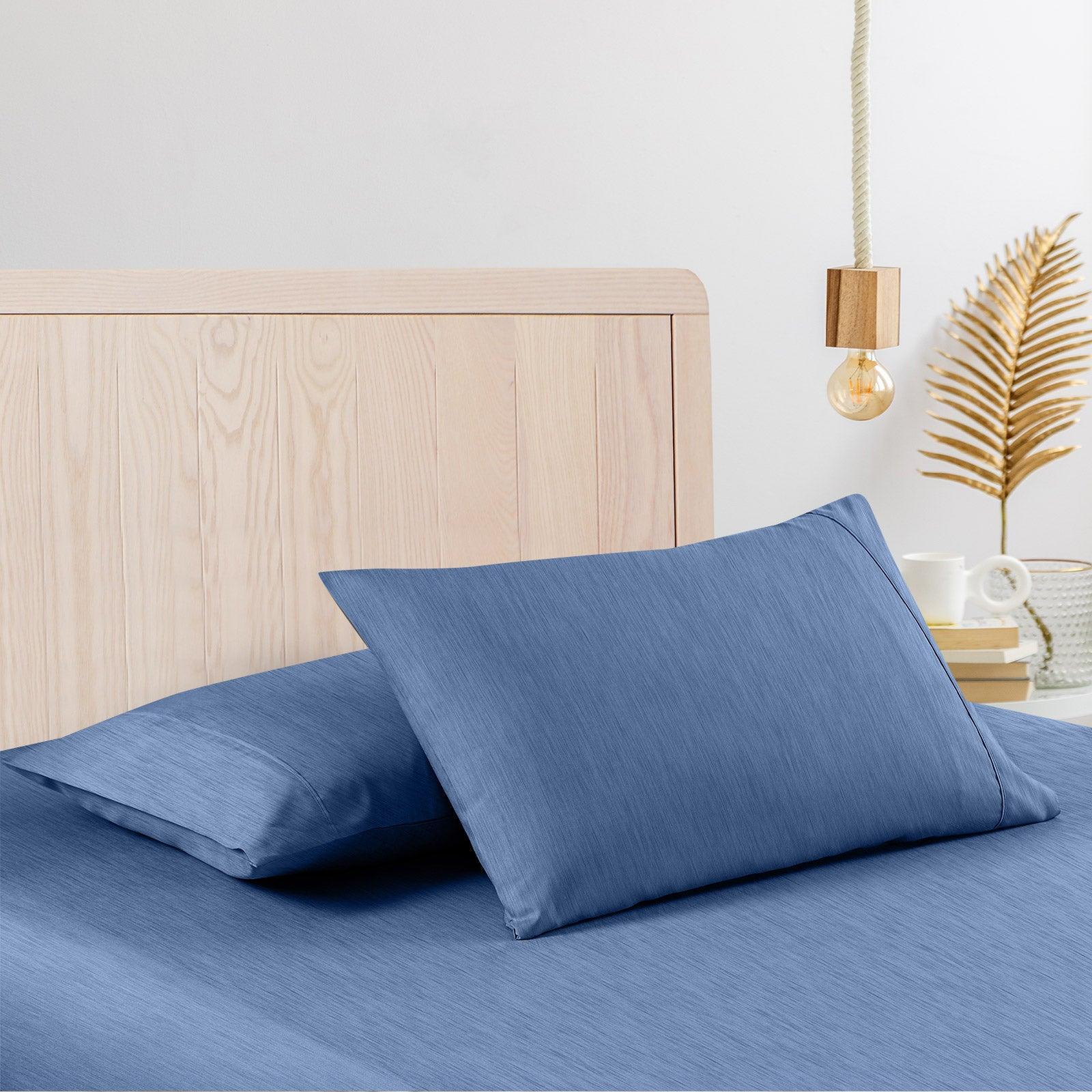 Casa Decor 2000 Thread Count Bamboo Cooling Sheet Set Ultra Soft Bedding - Double - Denim - John Cootes