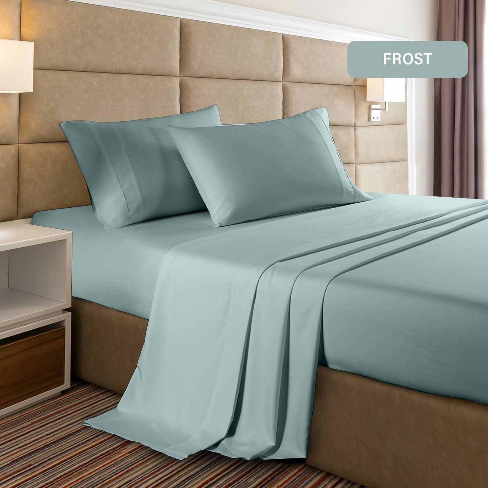 Casa Decor 2000 Thread Count Bamboo Cooling Sheet Set Ultra Soft Bedding - Double - Frost - John Cootes