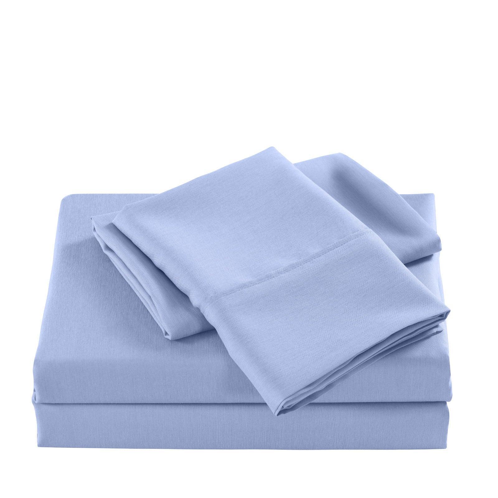 Casa Decor 2000 Thread Count Bamboo Cooling Sheet Set Ultra Soft Bedding - Double - Light Blue - John Cootes