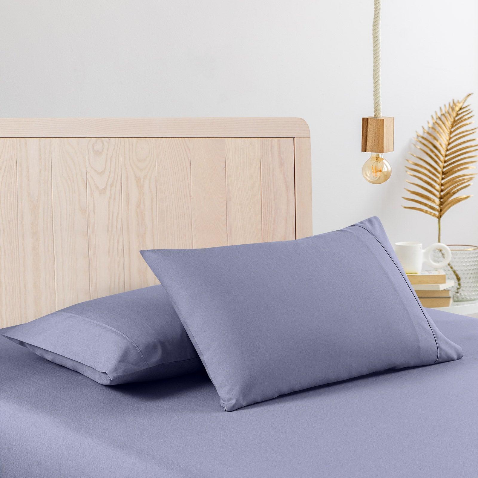 Casa Decor 2000 Thread Count Bamboo Cooling Sheet Set Ultra Soft Bedding - Double - Lilac Grey - John Cootes