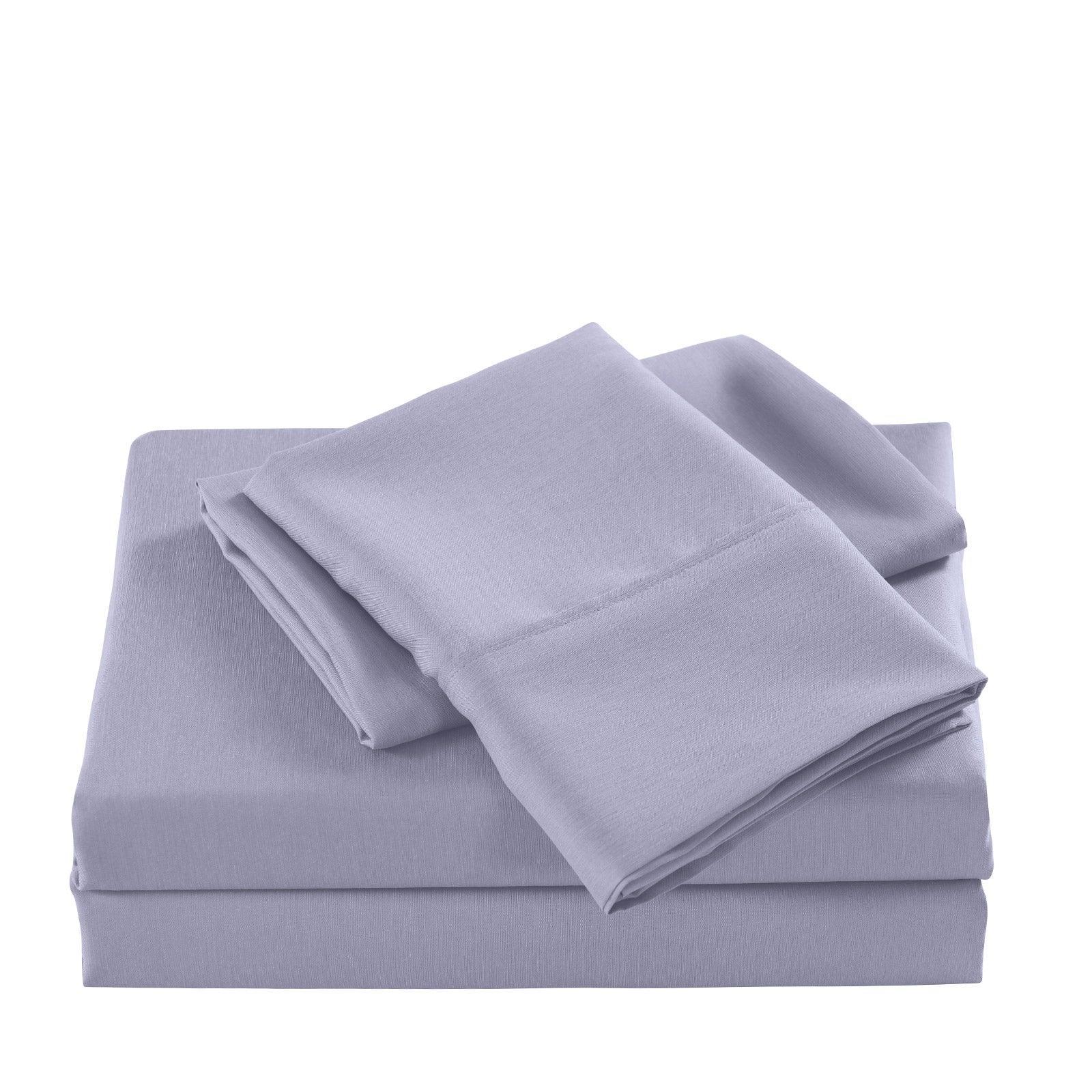 Casa Decor 2000 Thread Count Bamboo Cooling Sheet Set Ultra Soft Bedding - Double - Lilac Grey - John Cootes