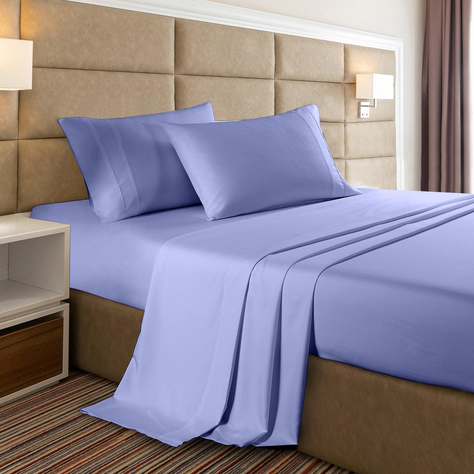 Casa Decor 2000 Thread Count Bamboo Cooling Sheet Set Ultra Soft Bedding - Double - Mid Blue - John Cootes