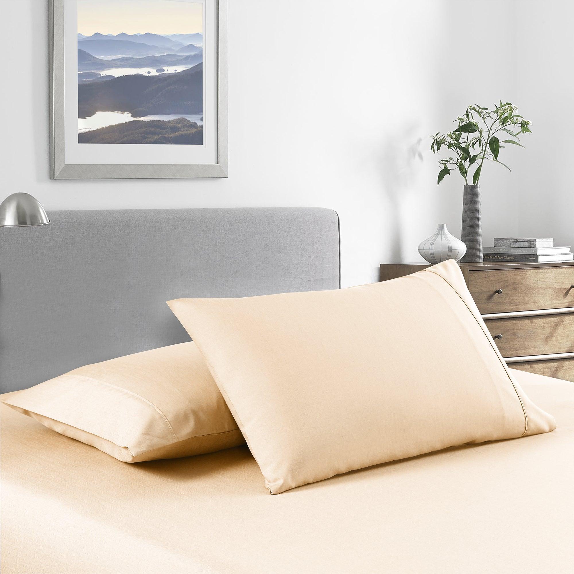 Casa Decor 2000 Thread Count Bamboo Cooling Sheet Set Ultra Soft Bedding - Double - Oatmeal - John Cootes