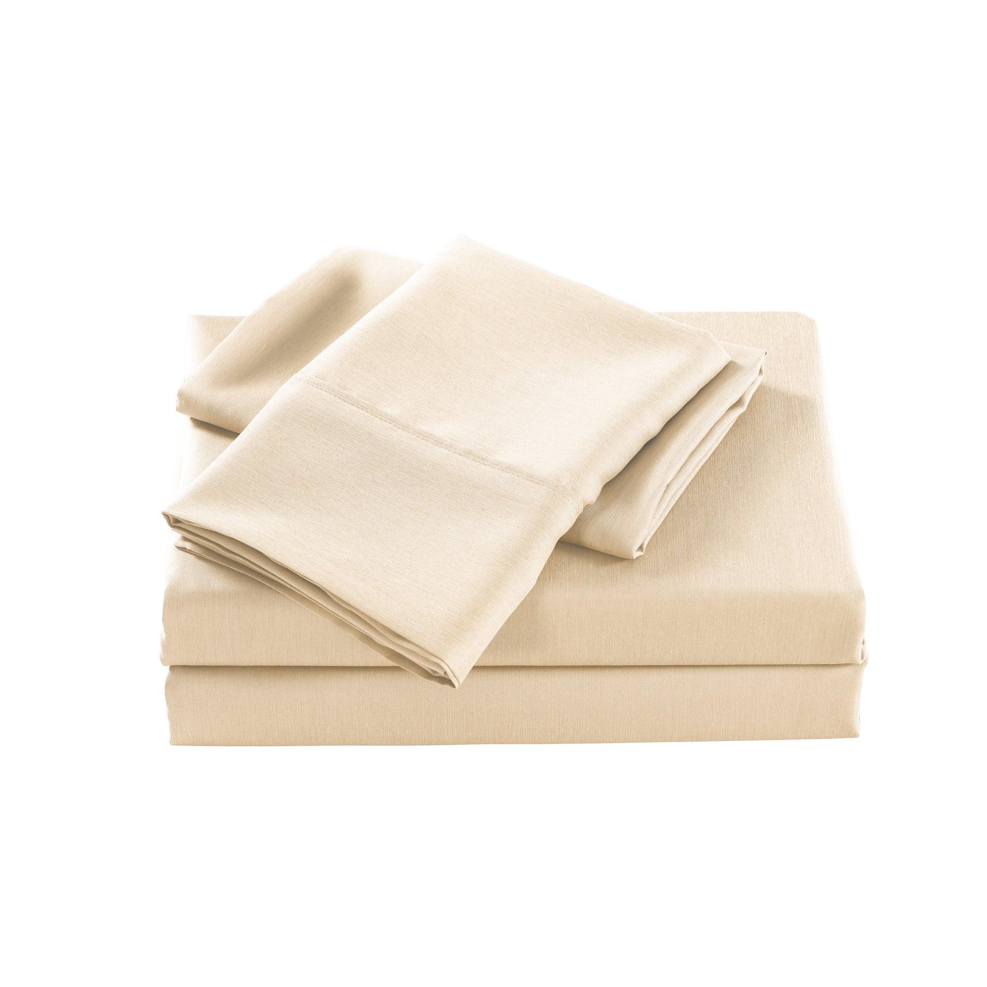 Casa Decor 2000 Thread Count Bamboo Cooling Sheet Set Ultra Soft Bedding - Double - Oatmeal - John Cootes