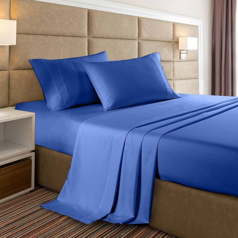 Casa Decor 2000 Thread Count Bamboo Cooling Sheet Set Ultra Soft Bedding - Double - Royal Blue - John Cootes