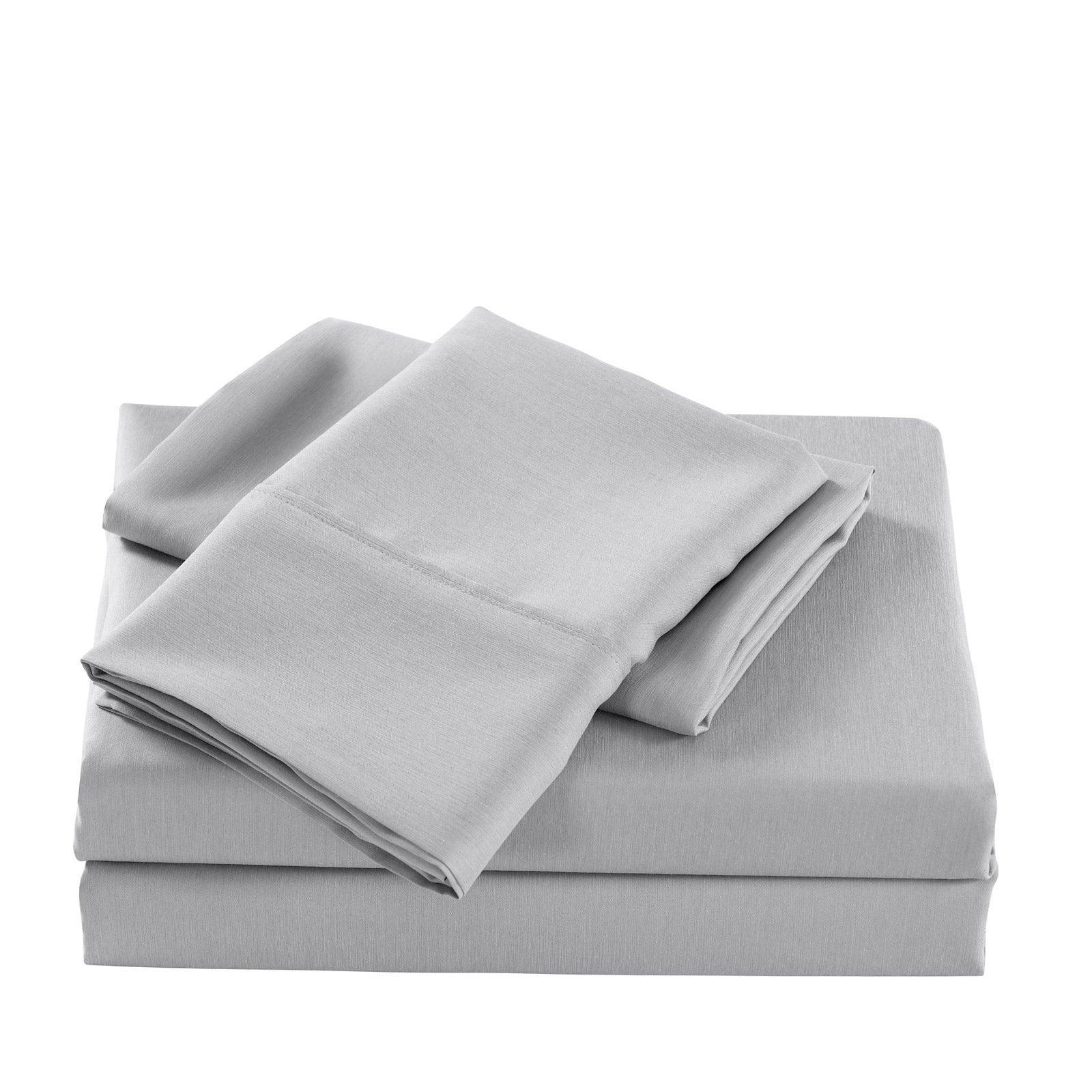 Casa Decor 2000 Thread Count Bamboo Cooling Sheet Set Ultra Soft Bedding - Double - Stonewash Grey - John Cootes