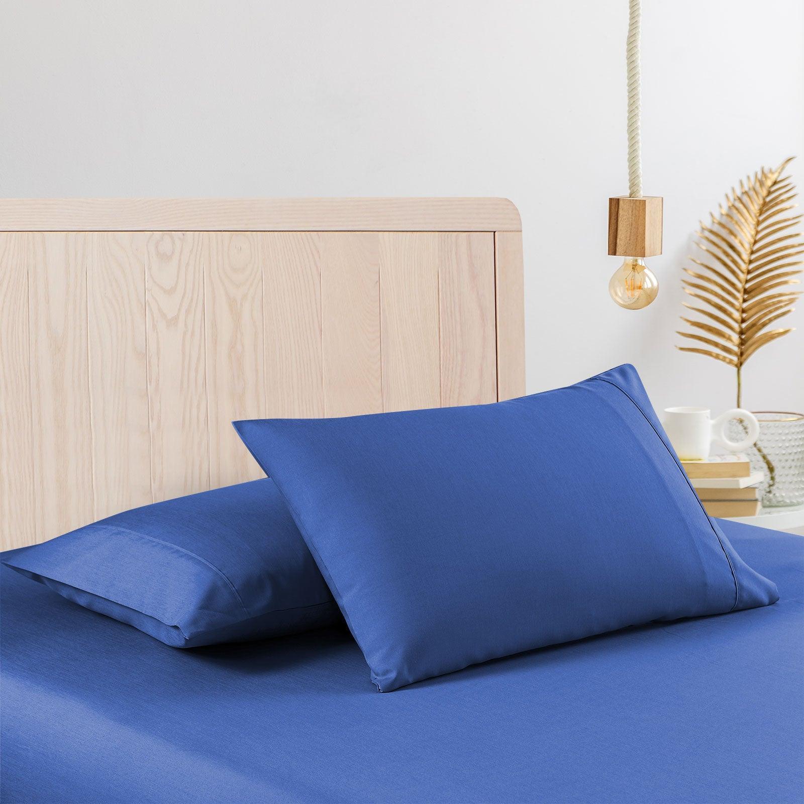 Casa Decor 2000 Thread Count Bamboo Cooling Sheet Set Ultra Soft Bedding - King Single - Royal Blue - John Cootes