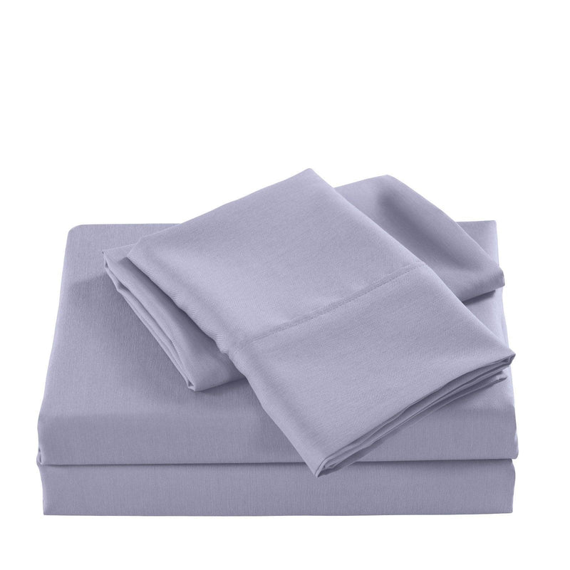 Casa Decor 2000 Thread Count Bamboo Cooling Sheet Set Ultra Soft Bedding - Queen - Lilac Grey - John Cootes