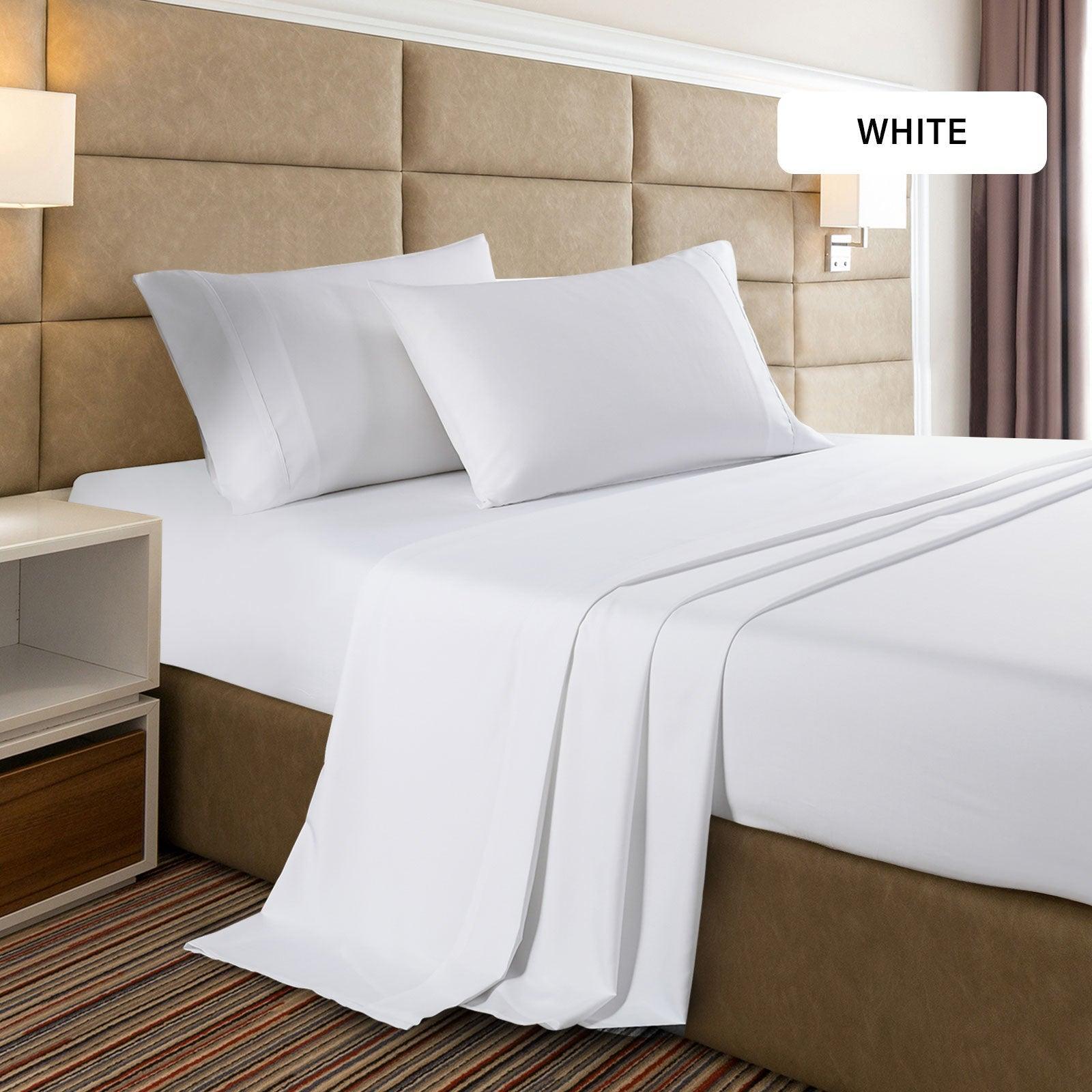 Casa Decor 2000 Thread Count Bamboo Cooling Sheet Set Ultra Soft Bedding - Queen - White - John Cootes