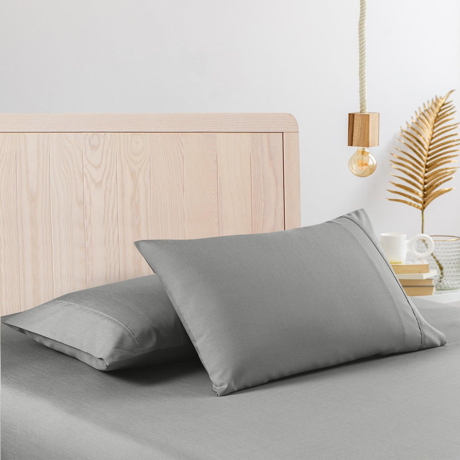 Casa Decor 2000 Thread Count Bamboo Cooling Sheet Set Ultra Soft Bedding - Single - Mid Grey - John Cootes