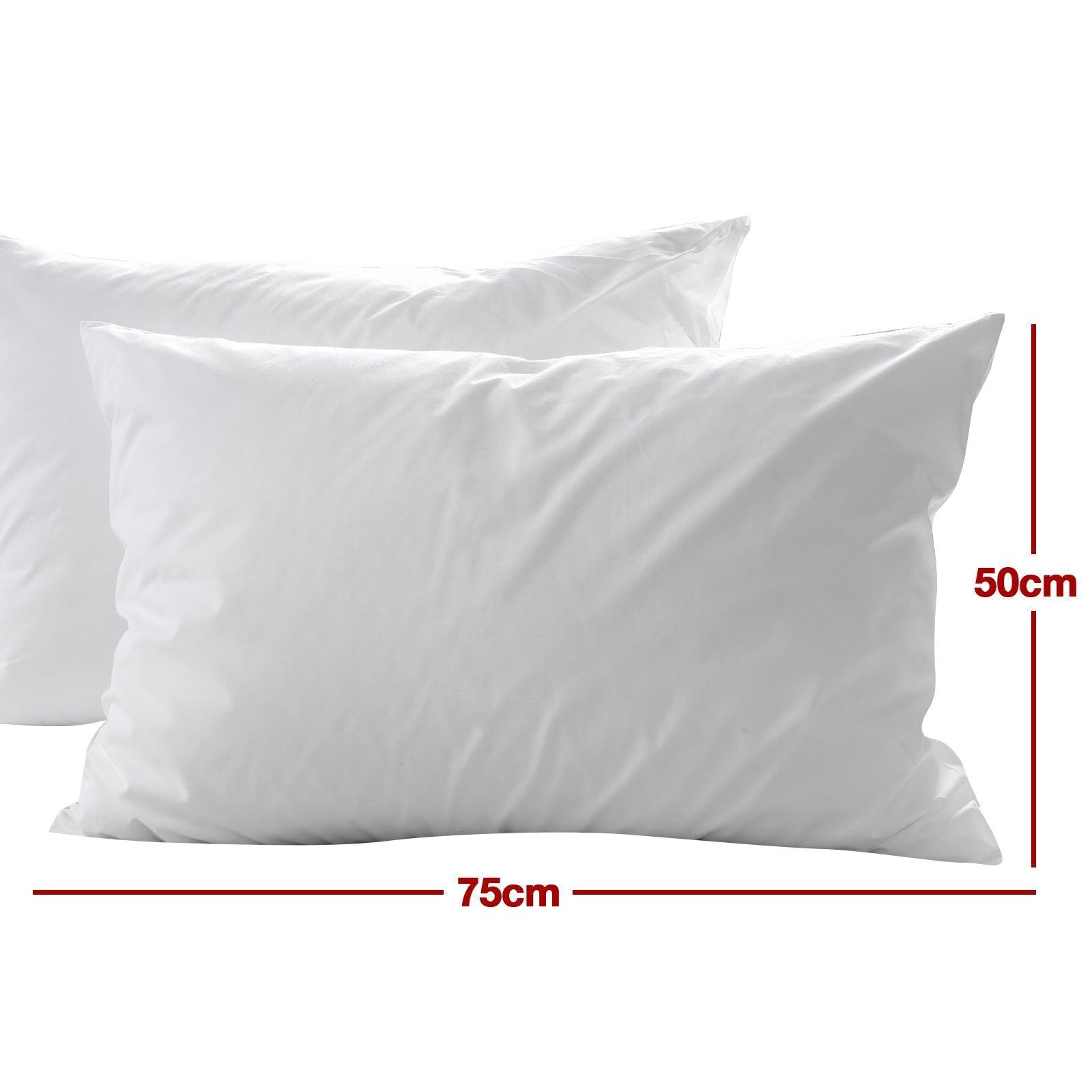 Casa Decor 50% Duck Feather 50% Down Pillow Cotton Cover 1000GSM Twin Pack - John Cootes