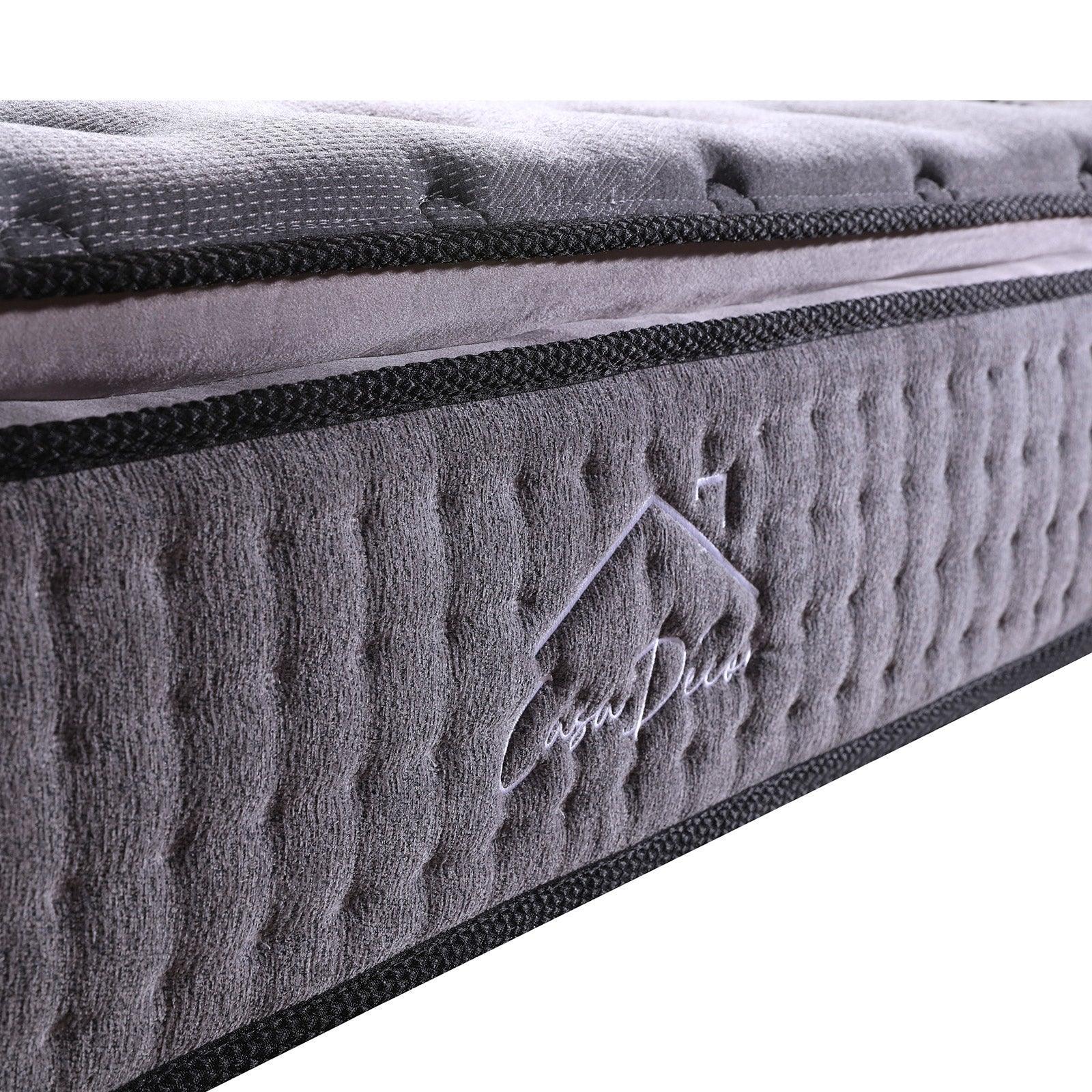 Casa Decor Bamboo Charcoal Mattress Pocket Spring Pillowtop 5 Zone 32cm Depth - Double - Charcoal - John Cootes