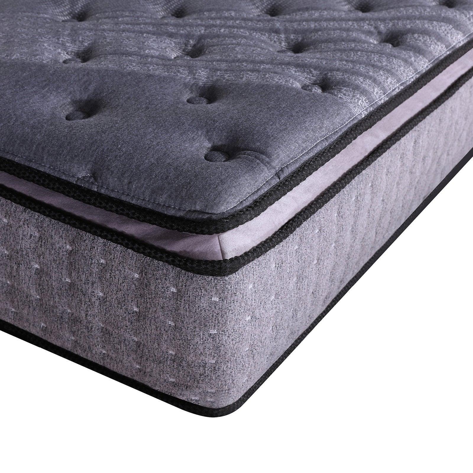 Casa Decor Bamboo Charcoal Mattress Pocket Spring Pillowtop 5 Zone 32cm Depth - Double - Charcoal - John Cootes