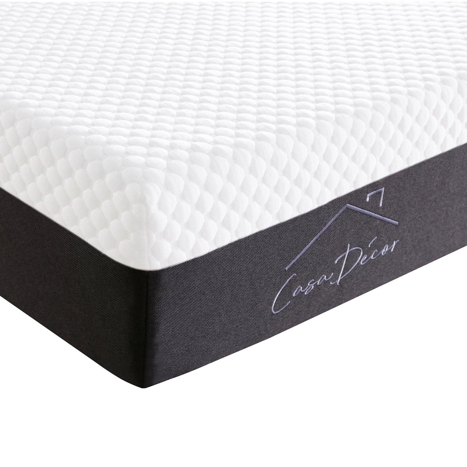 Casa Decor Memory Foam Luxe Hybrid Mattress Cool Gel 25cm Depth Medium Firm - Double - White Charcoal Grey - John Cootes