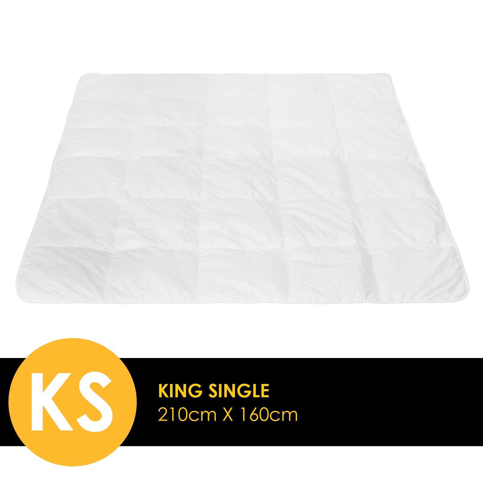 Casa Decor Silk Touch Quilt 360GSM All Seasons Antibacterial Hypoallergenic - King Single - White - John Cootes