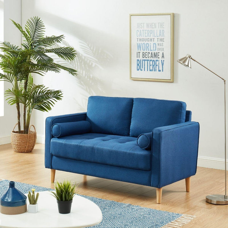Cassandra 2 Seater Sofa Loveseat couch Blue - John Cootes