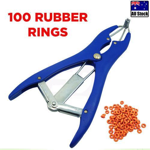 Cattle Lamb Sheep Elastrator Castrating Plier with 100 Rubber - John Cootes