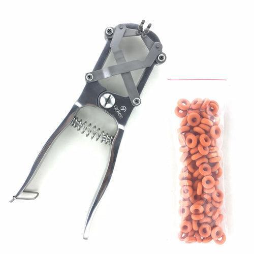 Cattle Lamb Sheep Stainless Steel Elastrator Castrating Plier with 100 Rubber - John Cootes