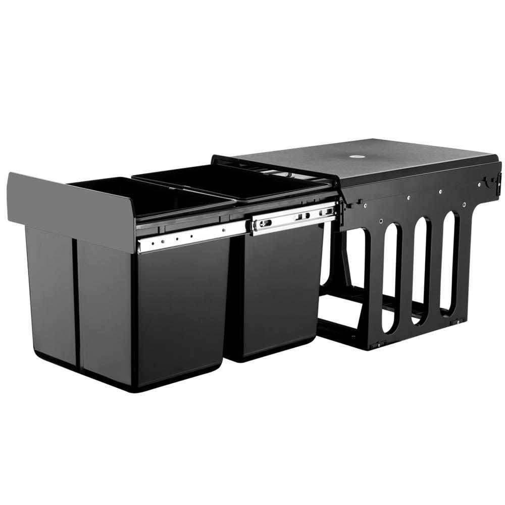 Cefito 2x15L Pull Out Bin - Black - John Cootes