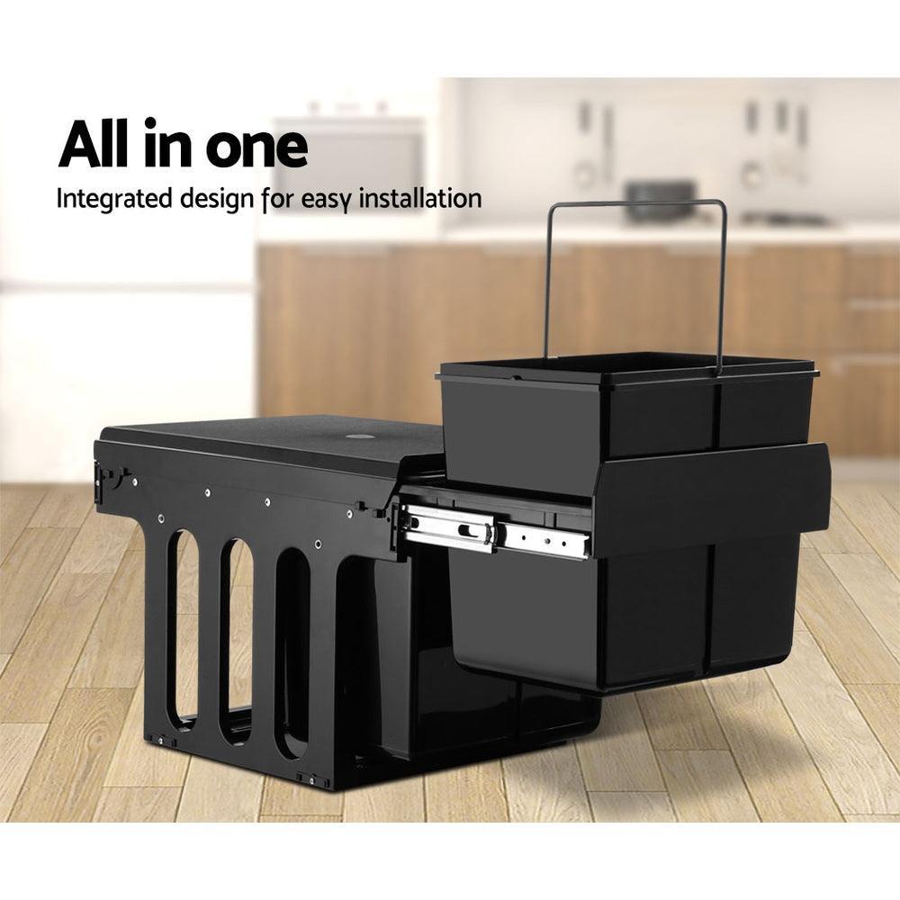 Cefito 2x15L Pull Out Bin - Black - John Cootes