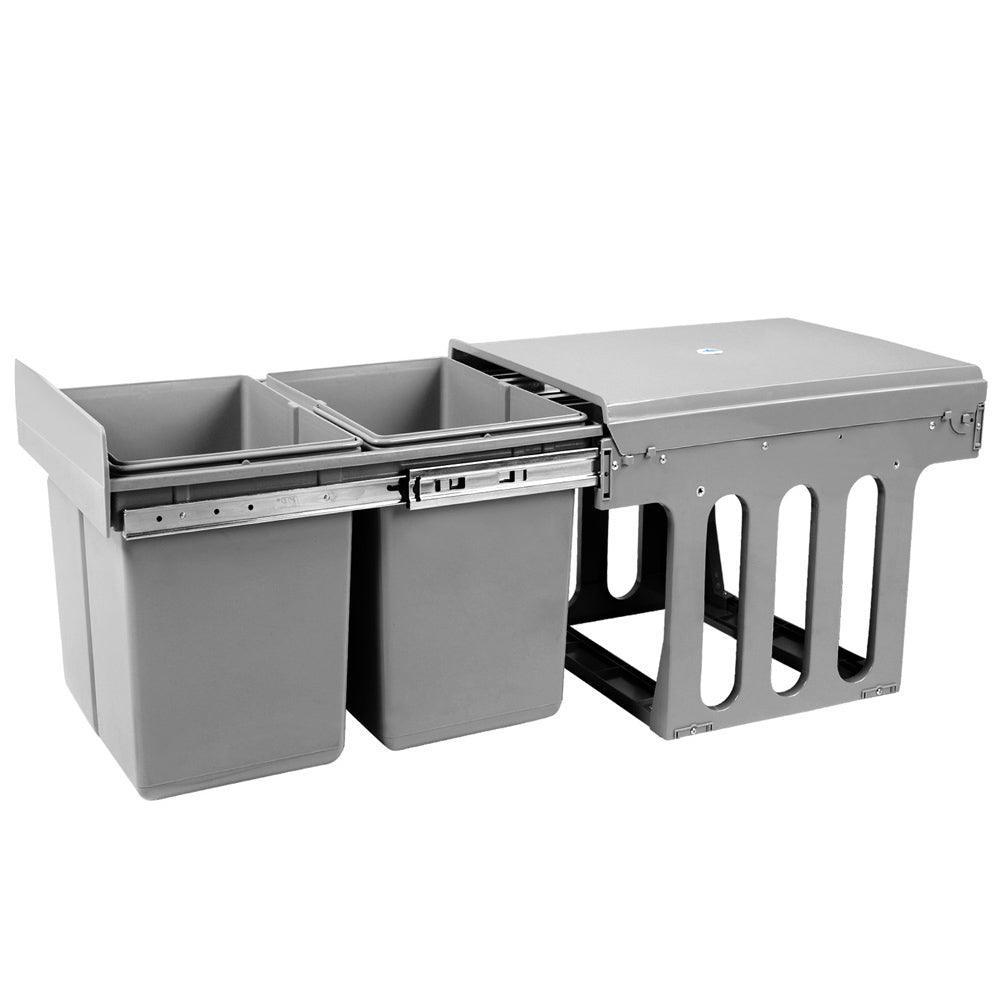 Cefito 2x15L Pull Out Bin - Grey - John Cootes