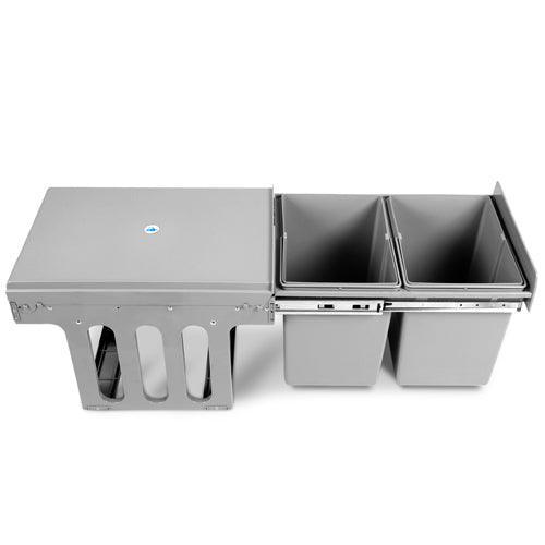 Cefito 2x15L Pull Out Bin - Grey - John Cootes