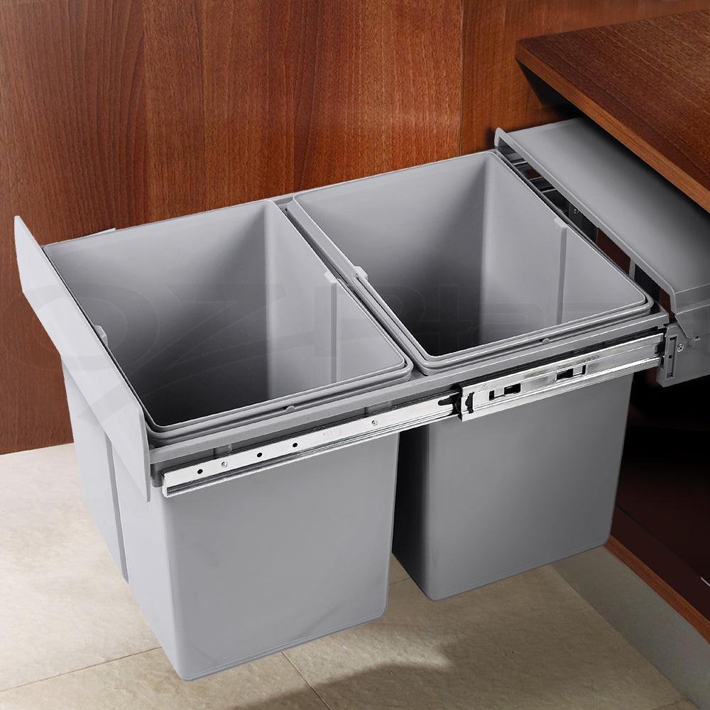 Cefito 2x15L Pull Out Bin - Grey - John Cootes