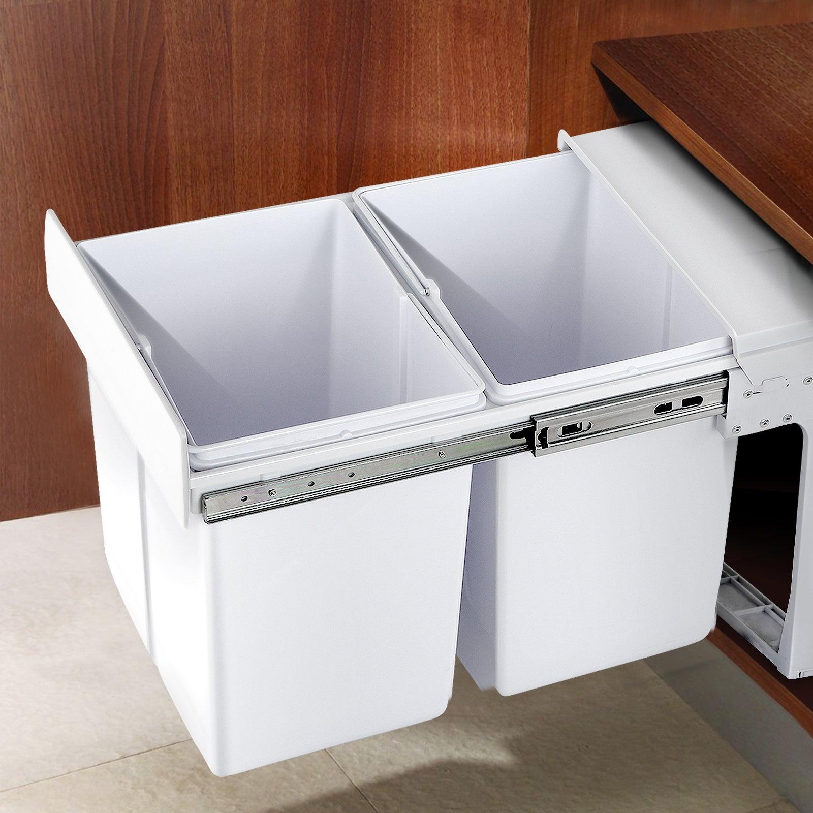 Cefito 2x15L Pull Out Bin - White - John Cootes