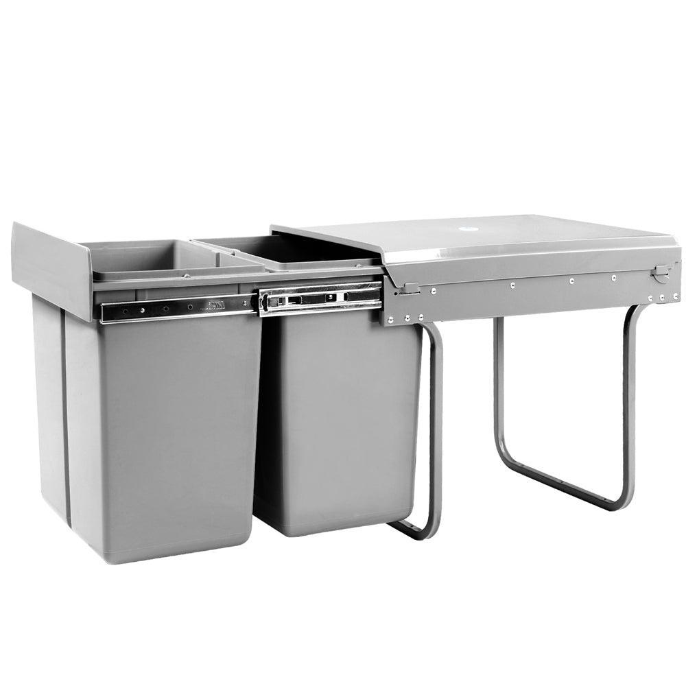 Cefito 2x20L Pull Out Bin - Grey - John Cootes