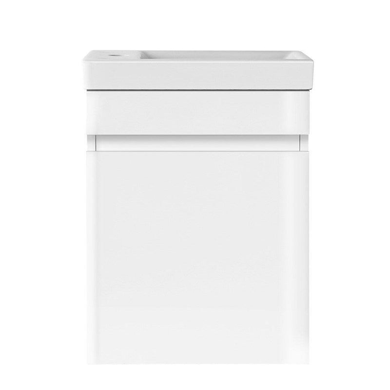 Cefito 400mm Bathroom Vanity Basin Cabinet Sink Storage Wall Hung Ceramic Basins Wall Mounted White - John Cootes