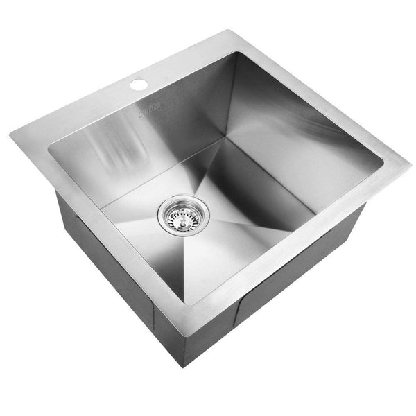Cefito 53cm x 50cm Stainless Steel Kitchen Sink Under/Top/Flush Mount Silver - John Cootes