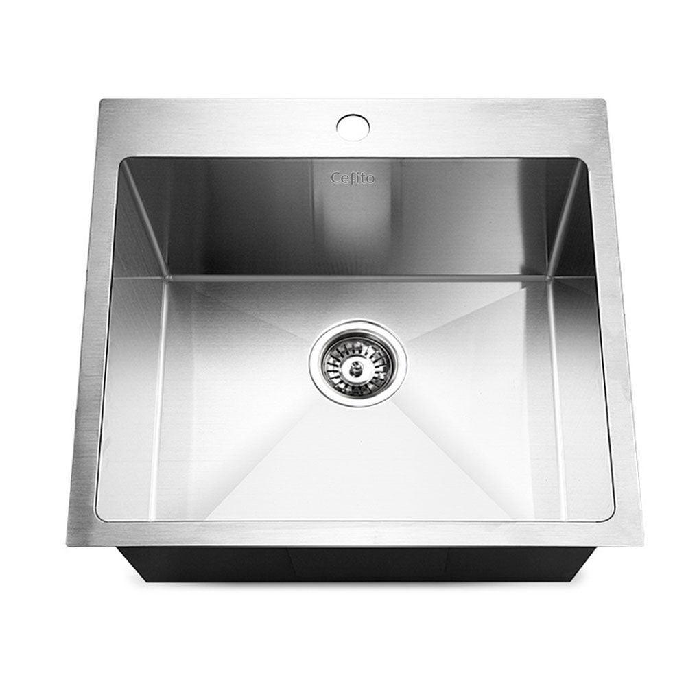 Cefito 53cm x 50cm Stainless Steel Kitchen Sink Under/Top/Flush Mount Silver - John Cootes