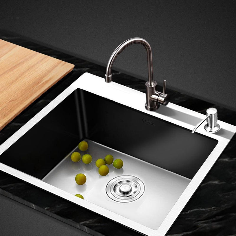 Cefito 55cm x 45cm Stainless Steel Kitchen Sink Flush/Drop-in Mount Silver - John Cootes