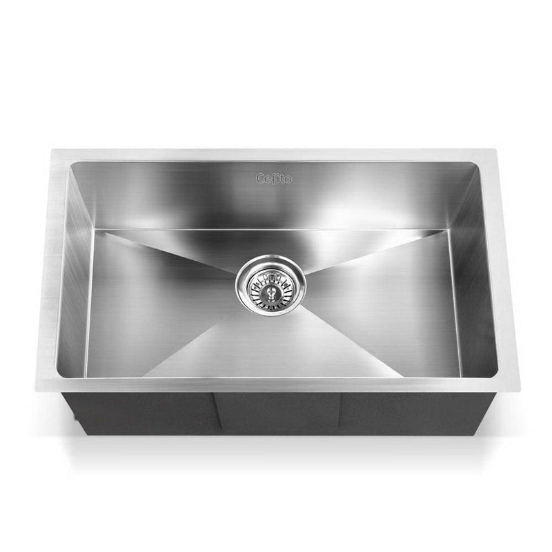 Cefito 70cm x 45cm Stainless Steel Kitchen Sink Under/Top/Flush Mount Silver - John Cootes