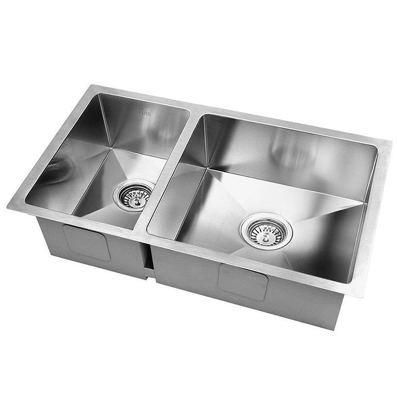 Cefito 71cm x 45cm Stainless Steel Kitchen Sink Under/Top/Flush Mount Silver - John Cootes