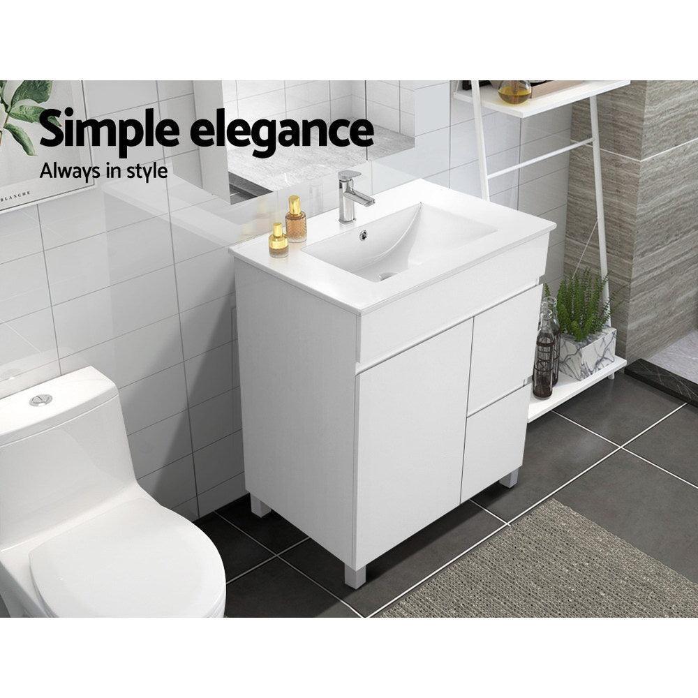 Cefito 750mm Bathroom Vanity Cabinet Unit Wash Basin Sink Storage Freestanding White - John Cootes