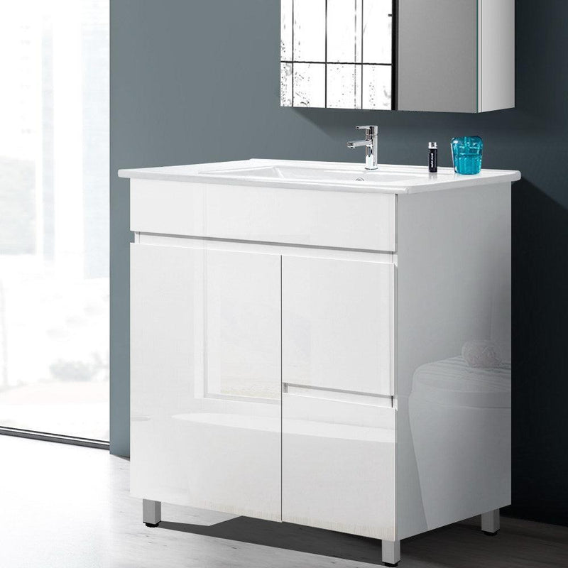 Cefito 750mm Bathroom Vanity Cabinet Unit Wash Basin Sink Storage Freestanding White - John Cootes