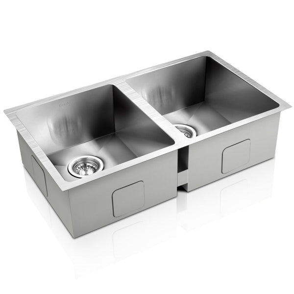 Cefito 77cm x 45cm Stainless Steel Kitchen Sink Under/Top/Flush Mount Silver - John Cootes
