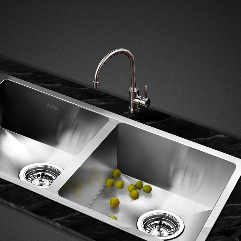 Cefito 77cm x 45cm Stainless Steel Kitchen Sink Under/Top/Flush Mount Silver - John Cootes