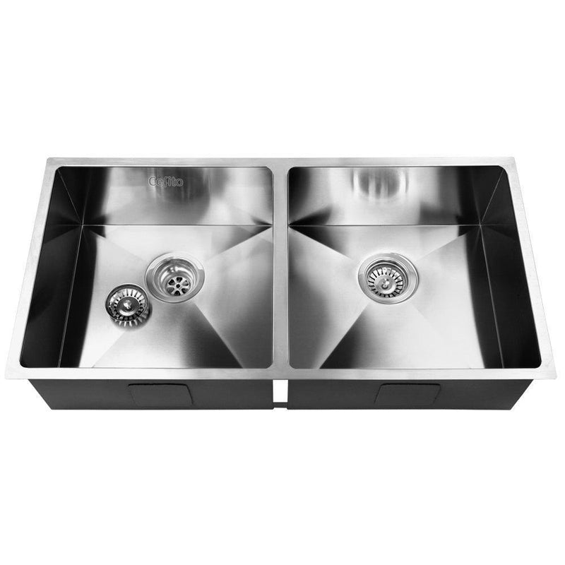 Cefito 86.5cm x 44cm Stainless Steel Kitchen Sink Under/Top/Flush Mount Silver - John Cootes