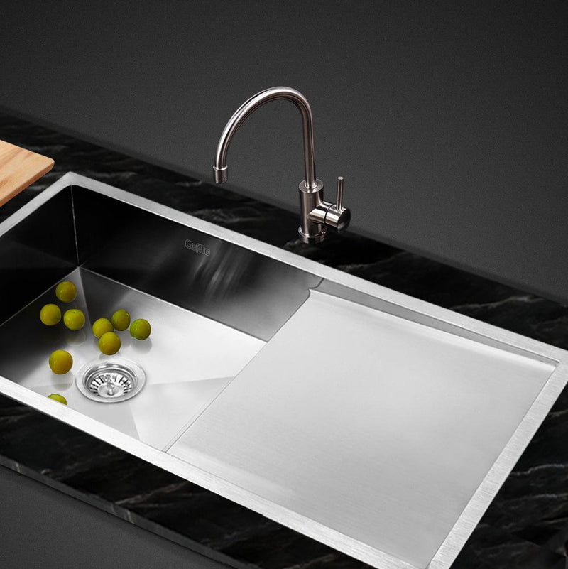 Cefito 96cm x 45cm Stainless Steel Kitchen Sink Under/Top/Flush Mount Silver - John Cootes