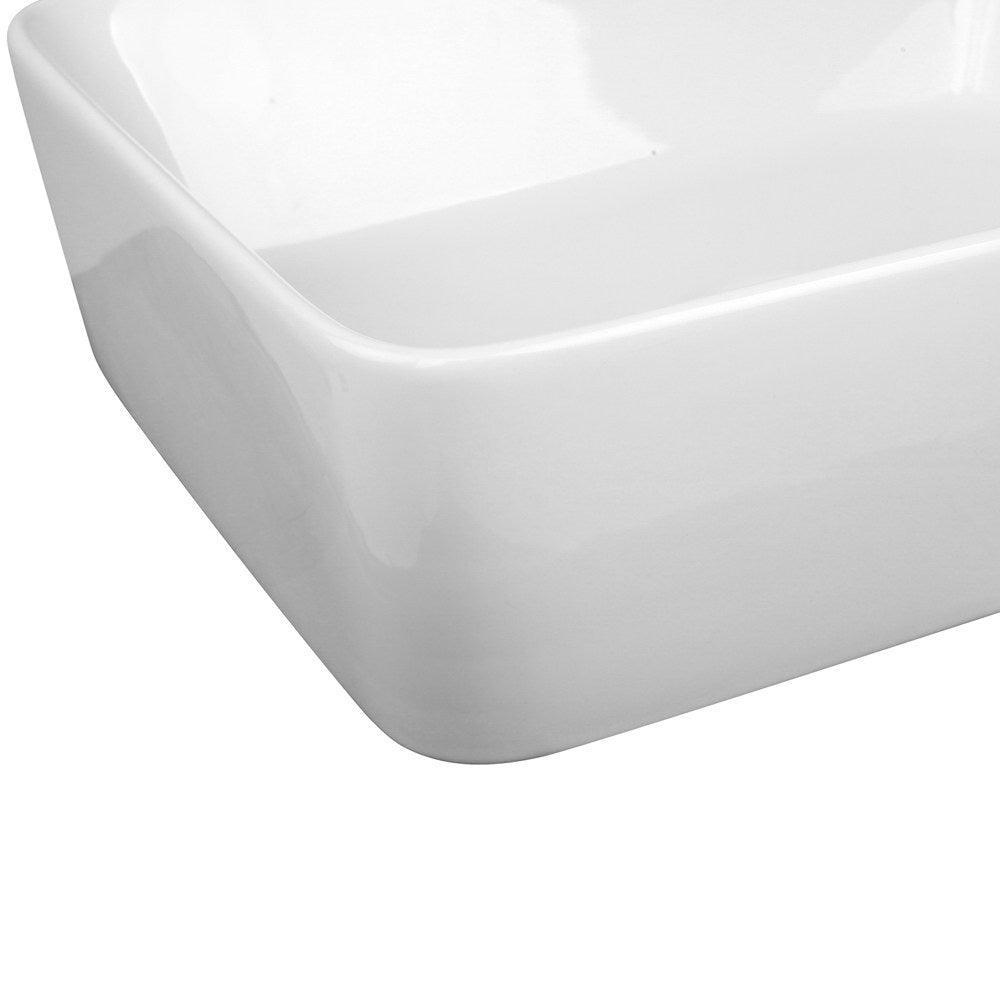 Cefito Ceramic Rectangle Sink Bowl - White - John Cootes