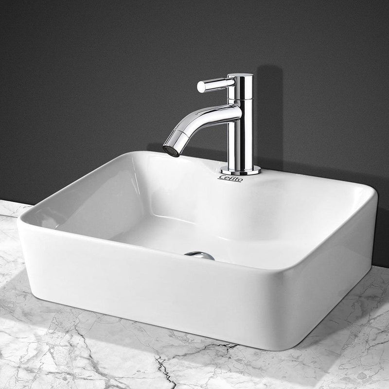 Cefito Ceramic Rectangle Sink Bowl - White - John Cootes