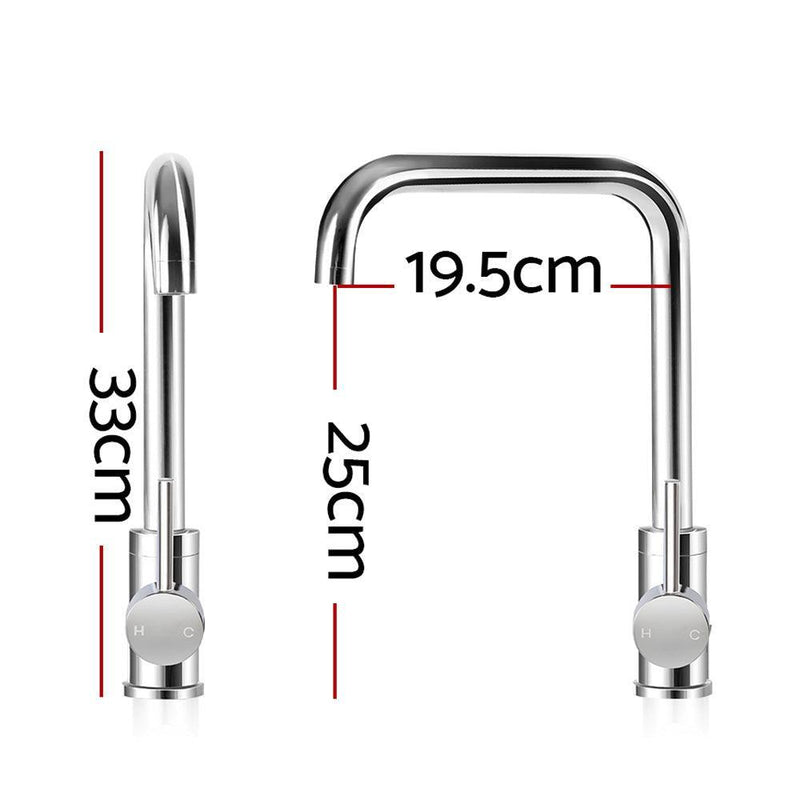 Cefito Mixer Kitchen Faucet Tap Swivel Spout WELS Silver - John Cootes